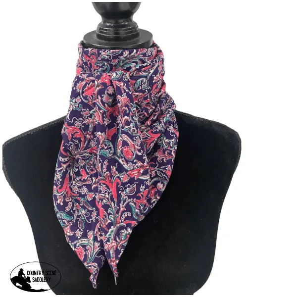 A8002 - Floral Rawhide Wild Rag Cowboy Scarf