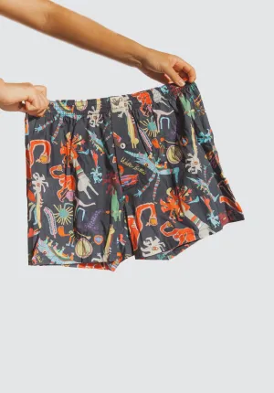 ‘Figures’ Navy Boxer Shorts