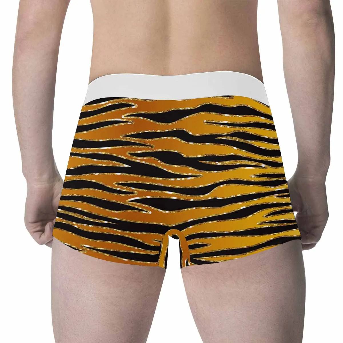 Glitter Look Gold Animal Men's All Over Print Boxer Briefs (Made In AUS)